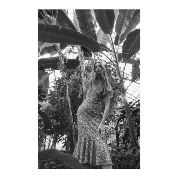 Mac Duggal Sequin Ruffle Midi Gown in Rose Gold NWT - Picture 1 of 11